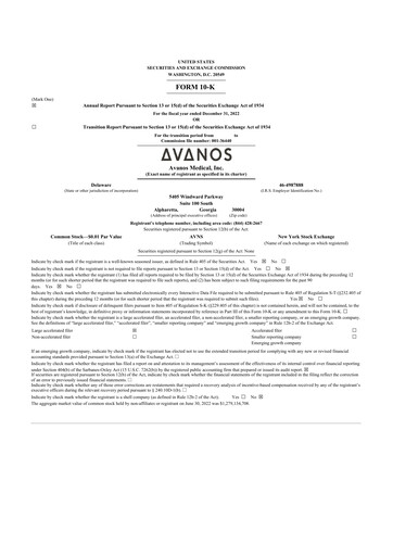 Thumbnail Avanos Medical
 10-K Annual Report 2022