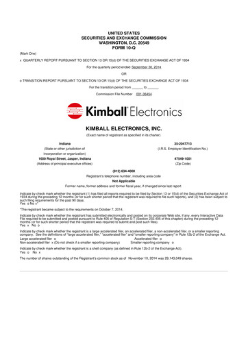 Thumbnail Kimball Electronics 10-Q Quarterly Report FY2015 