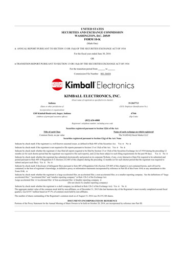 Thumbnail Kimball Electronics 10-K Annual Report 2016