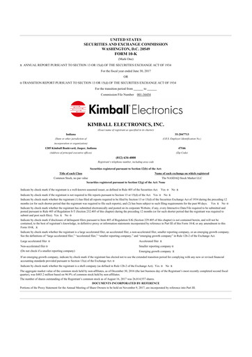 Thumbnail Kimball Electronics 10-K Annual Report 2017