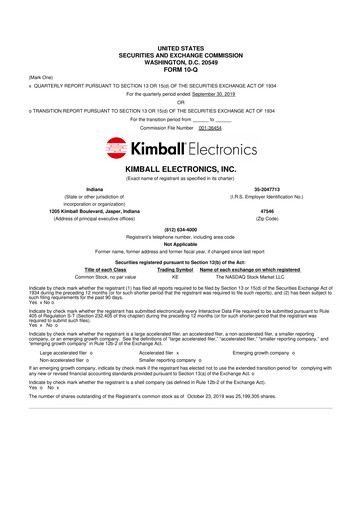 Thumbnail Kimball Electronics 10-Q Quarterly Report FY2020 