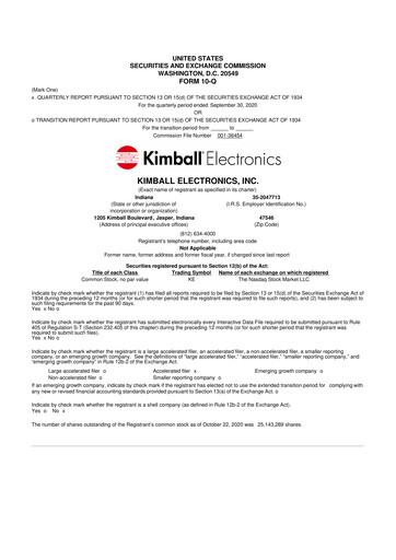 Thumbnail Kimball Electronics 10-Q Quarterly Report FY2021 