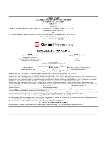 Thumbnail Kimball Electronics 10-K Annual Report 2021