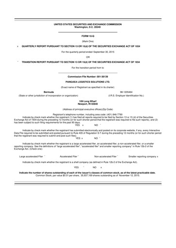 Thumbnail Pangaea Logistics Solutions 10-Q Quarterly Report FY2015 