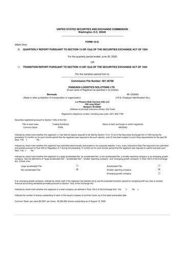 Thumbnail Pangaea Logistics Solutions 10-Q Quarterly Report FY2020 