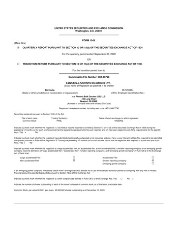 Thumbnail Pangaea Logistics Solutions 10-Q Quarterly Report FY2020 