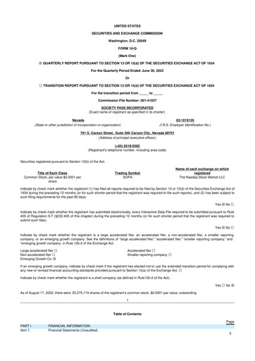 Thumbnail Society Pass 10-Q Quarterly Report FY2022 