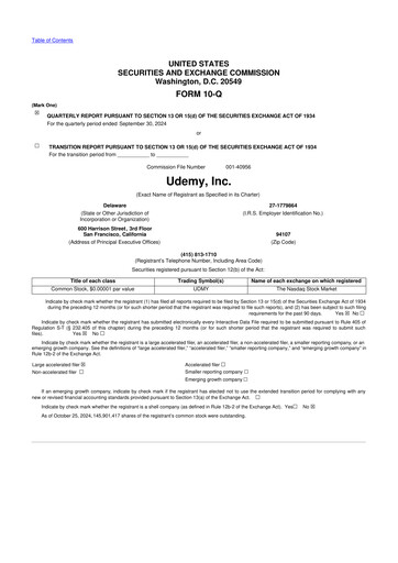 Thumbnail Udemy 10-Q Quarterly Report FY2024 