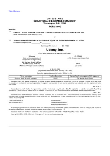 Thumbnail Udemy 10-Q Quarterly Report FY2025 