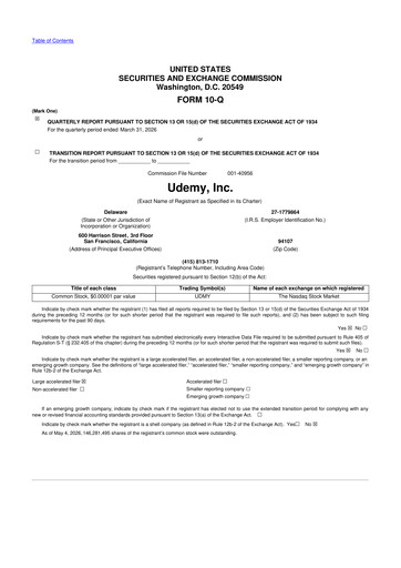 Thumbnail Udemy 10-Q Quarterly Report FY 