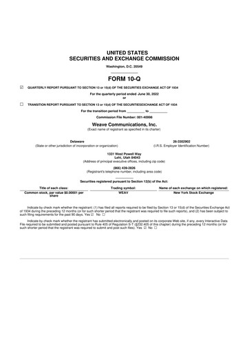 Miniature Weave Communications 10-Q Rapport trimestriel 2022 