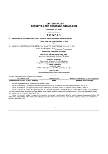 Thumbnail Weave Communications 10-K Annual Report 2022