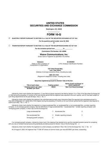 Miniature Weave Communications 10-Q Rapport trimestriel 2025 