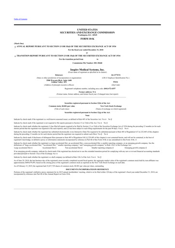 Thumbnail Inspire Medical Systems
 10-K Annual Report 2018