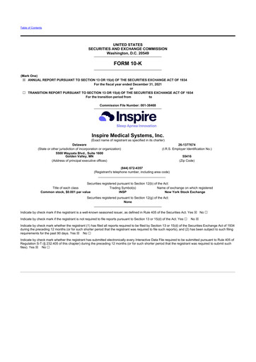 Thumbnail Inspire Medical Systems
 10-K Annual Report 2021