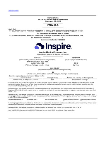 Thumbnail Inspire Medical Systems
 10-Q Quarterly Report FY2026 