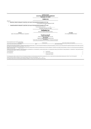 Vorschaubild GoDaddy 10-Q Quartalsbericht 2024 