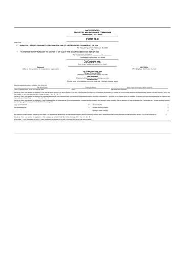 Vorschaubild GoDaddy 10-Q Quartalsbericht 2025 