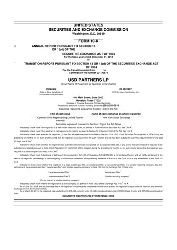 Thumbnail USD Partners
 10-K Annual Report 