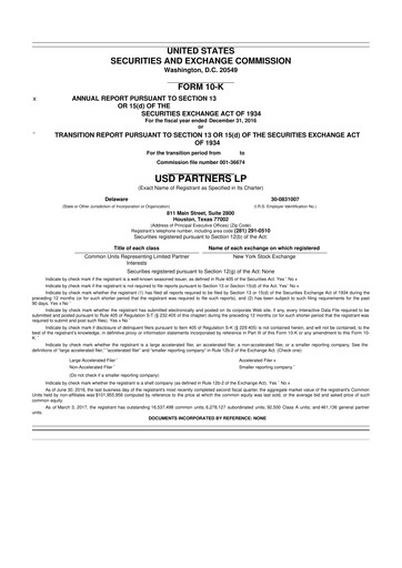 Thumbnail USD Partners
 10-K Annual Report 
