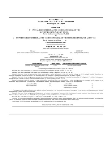 Thumbnail USD Partners
 10-K Annual Report 2021