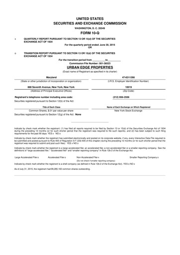 Thumbnail Urban Edge Properties
 10-Q Quarterly Report FY2015 