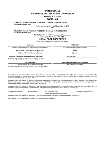 Thumbnail Urban Edge Properties
 10-Q Quarterly Report FY2015 