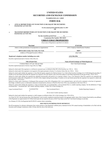 Thumbnail Urban Edge Properties
 10-K Annual Report 2015