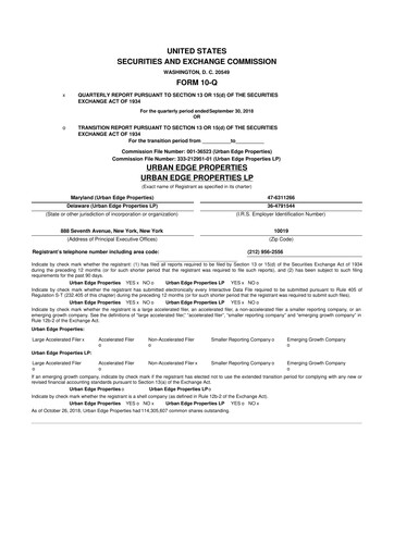 Thumbnail Urban Edge Properties
 10-Q Quarterly Report FY2018 