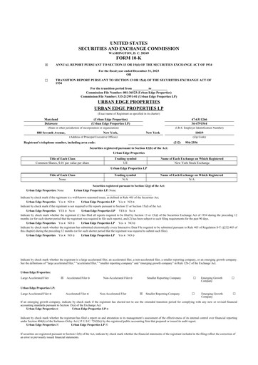 Thumbnail Urban Edge Properties
 10-K Annual Report 2023