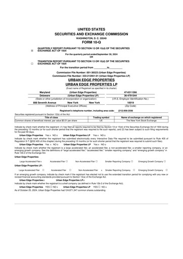 Thumbnail Urban Edge Properties
 10-Q Quarterly Report FY2024 