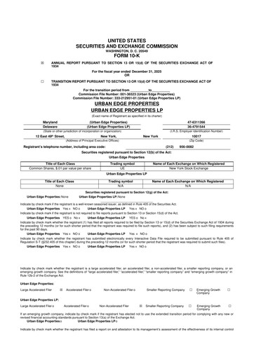 Thumbnail Urban Edge Properties
 10-K Annual Report 2025