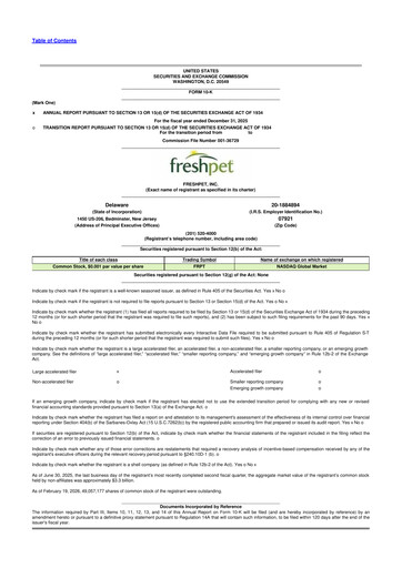 Vorschaubild Freshpet 10-K Jahresbericht 2025