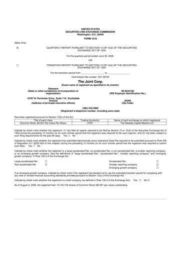 Thumbnail The Joint Corp. 10-Q Quarterly Report FY2026 