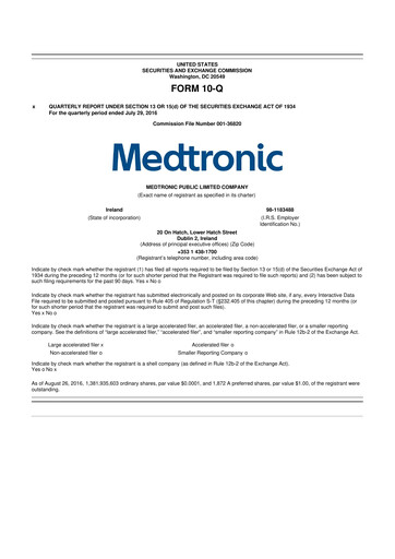Vorschaubild Medtronic 10-Q Quartalsbericht 2017 