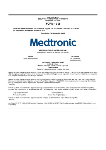 Vorschaubild Medtronic 10-Q Quartalsbericht 2017 
