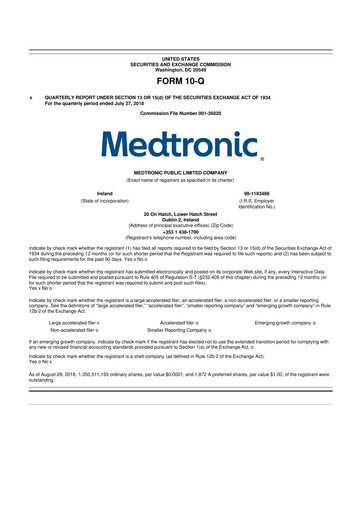 Vorschaubild Medtronic 10-Q Quartalsbericht 2019 