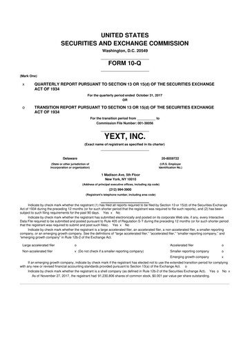 Thumbnail Yext 10-Q Quarterly Report FY2018 