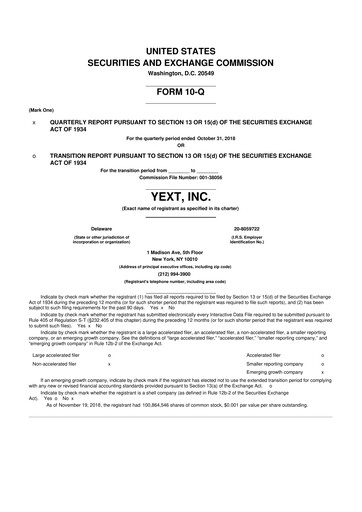 Thumbnail Yext 10-Q Quarterly Report FY2019 