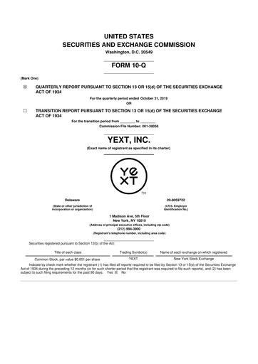 Thumbnail Yext 10-Q Quarterly Report FY2020 