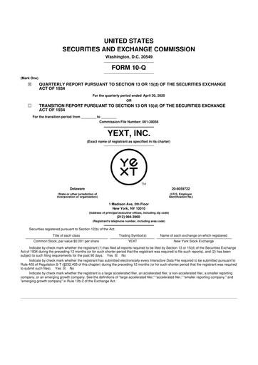 Thumbnail Yext 10-Q Quarterly Report FY2020 