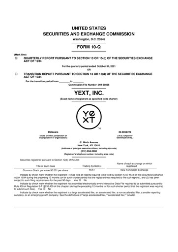 Thumbnail Yext 10-Q Quarterly Report FY2022 