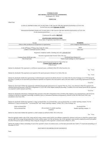 Thumbnail Anavex Life Sciences
 10-K Annual Report 2015