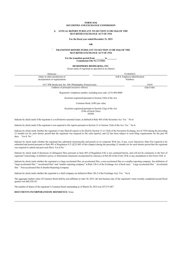 Thumbnail AIM ImmunoTech
 10-K Annual Report 2015