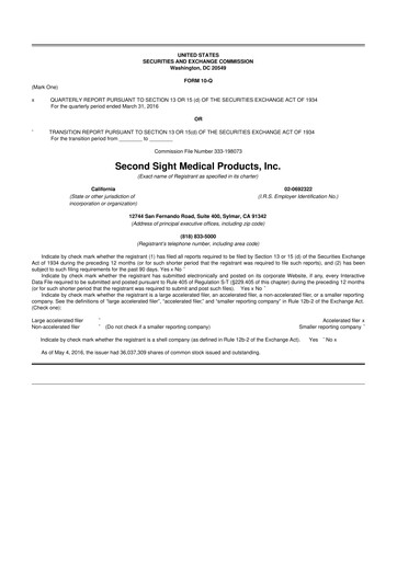 Vorschaubild Vivani Medical 10-Q Quartalsbericht 2016 