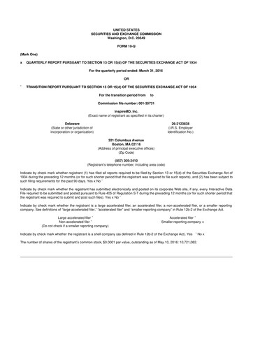 Thumbnail InspireMD 10-Q Quarterly Report FY2016 