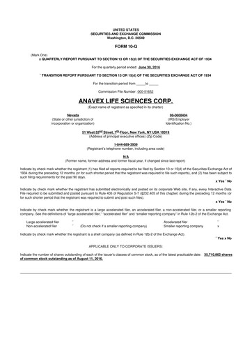Thumbnail Anavex Life Sciences
 10-Q Quarterly Report FY2016 