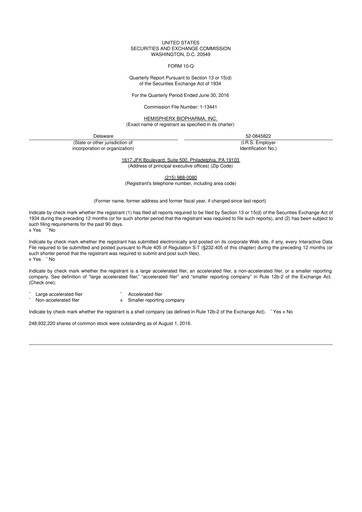 Thumbnail AIM ImmunoTech
 10-Q Quarterly Report FY2016 