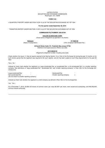 Thumbnail Avalon GloboCare 10-Q Quarterly Report FY2016 