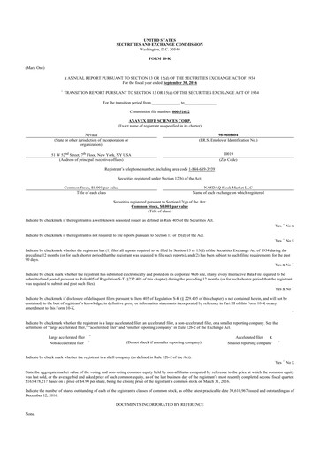 Thumbnail Anavex Life Sciences
 10-K Annual Report 2016